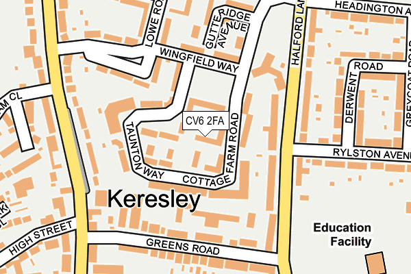 CV6 2FA map - OS OpenMap – Local (Ordnance Survey)