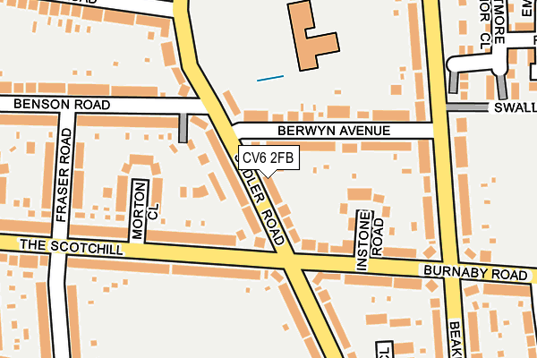 CV6 2FB map - OS OpenMap – Local (Ordnance Survey)