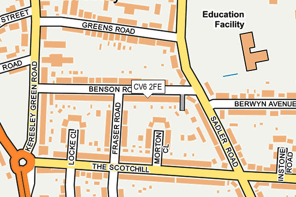 CV6 2FE map - OS OpenMap – Local (Ordnance Survey)