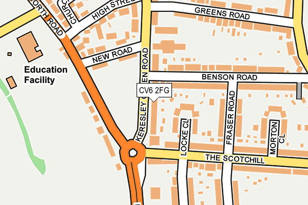 CV6 2FG map - OS OpenMap – Local (Ordnance Survey)