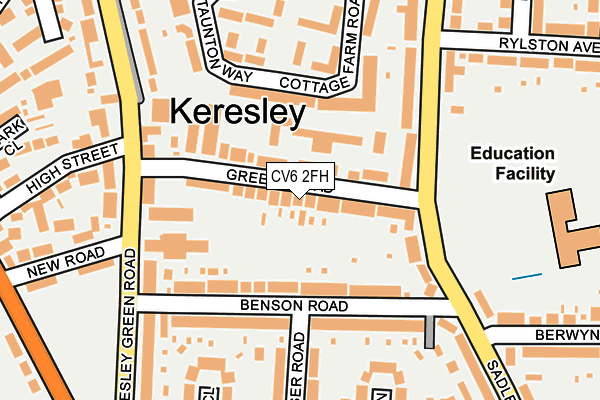 CV6 2FH map - OS OpenMap – Local (Ordnance Survey)