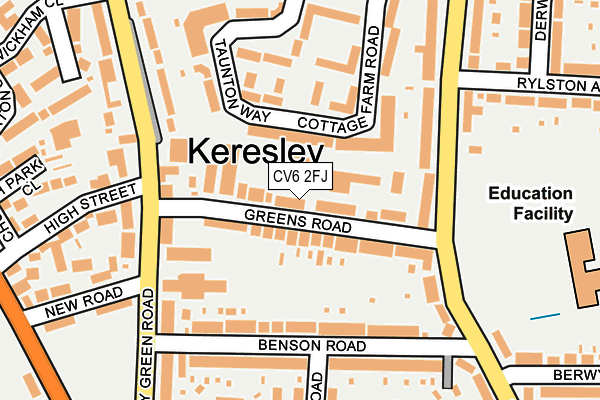 CV6 2FJ map - OS OpenMap – Local (Ordnance Survey)