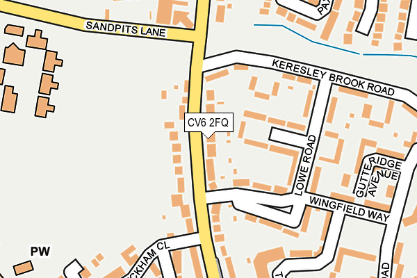 CV6 2FQ map - OS OpenMap – Local (Ordnance Survey)