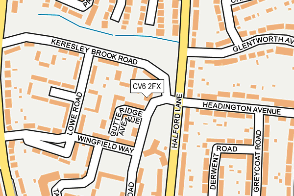 CV6 2FX map - OS OpenMap – Local (Ordnance Survey)