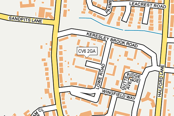 CV6 2GA map - OS OpenMap – Local (Ordnance Survey)
