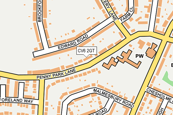 CV6 2GT map - OS OpenMap – Local (Ordnance Survey)