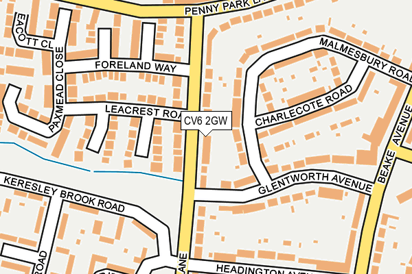CV6 2GW map - OS OpenMap – Local (Ordnance Survey)
