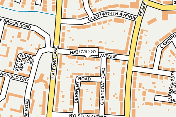 CV6 2GY map - OS OpenMap – Local (Ordnance Survey)