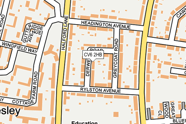 CV6 2HB map - OS OpenMap – Local (Ordnance Survey)