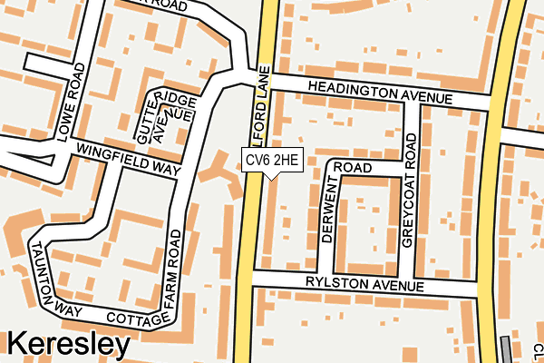CV6 2HE map - OS OpenMap – Local (Ordnance Survey)