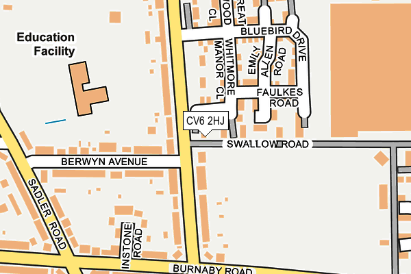 CV6 2HJ map - OS OpenMap – Local (Ordnance Survey)