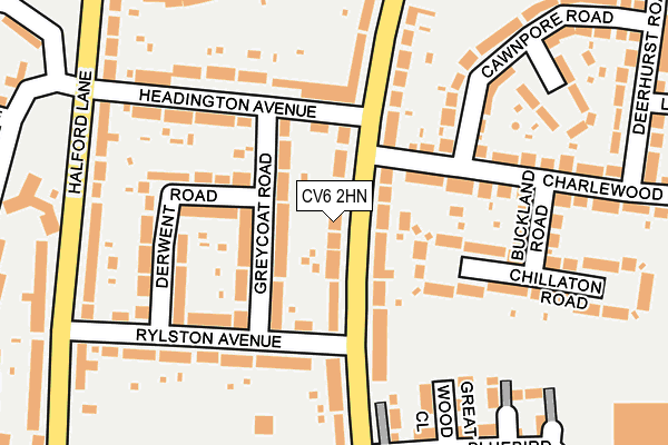 CV6 2HN map - OS OpenMap – Local (Ordnance Survey)