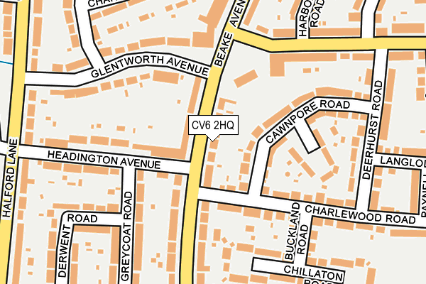 CV6 2HQ map - OS OpenMap – Local (Ordnance Survey)