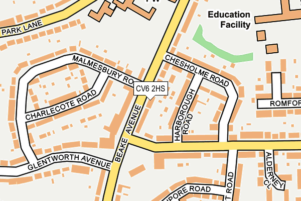 CV6 2HS map - OS OpenMap – Local (Ordnance Survey)