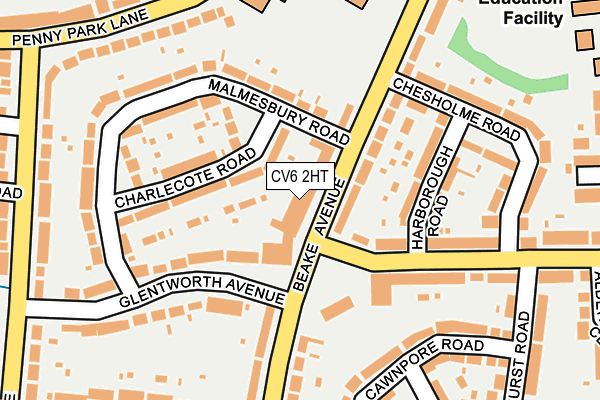 CV6 2HT map - OS OpenMap – Local (Ordnance Survey)