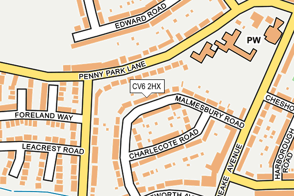 CV6 2HX map - OS OpenMap – Local (Ordnance Survey)