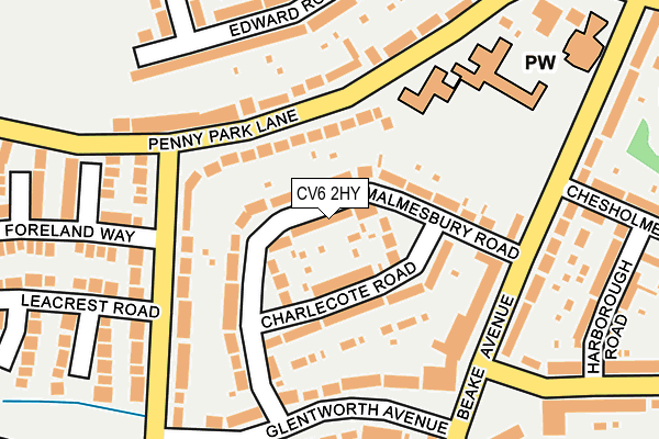 CV6 2HY map - OS OpenMap – Local (Ordnance Survey)