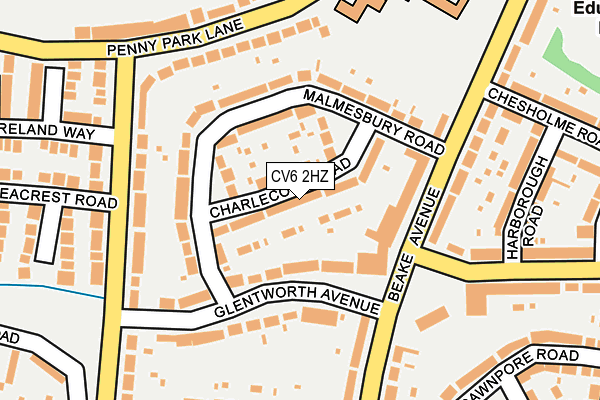 CV6 2HZ map - OS OpenMap – Local (Ordnance Survey)