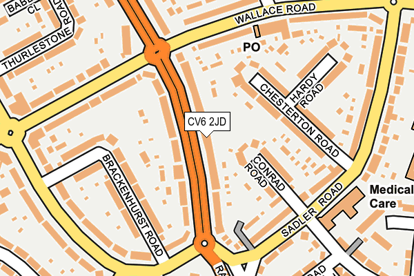 CV6 2JD map - OS OpenMap – Local (Ordnance Survey)