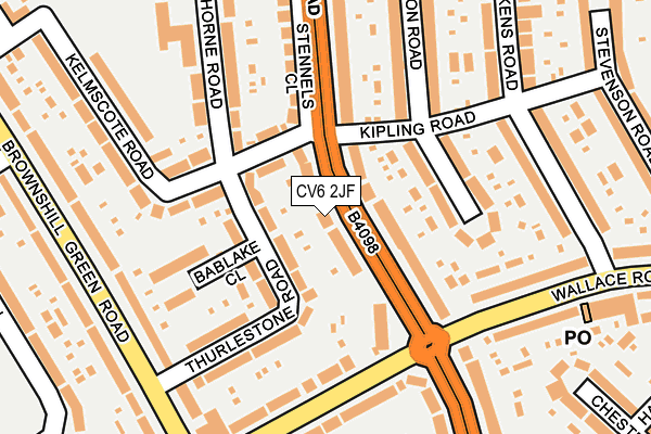 CV6 2JF map - OS OpenMap – Local (Ordnance Survey)