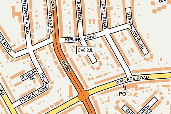 CV6 2JL map - OS OpenMap – Local (Ordnance Survey)