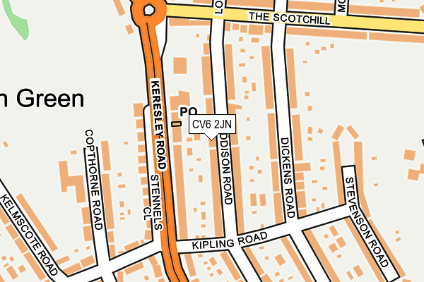 CV6 2JN map - OS OpenMap – Local (Ordnance Survey)