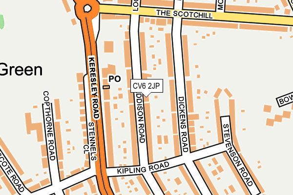 CV6 2JP map - OS OpenMap – Local (Ordnance Survey)