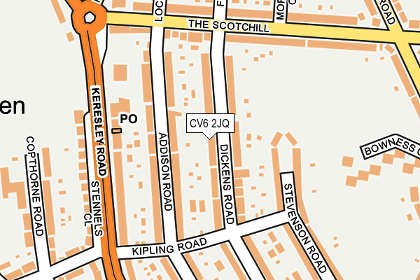 CV6 2JQ map - OS OpenMap – Local (Ordnance Survey)