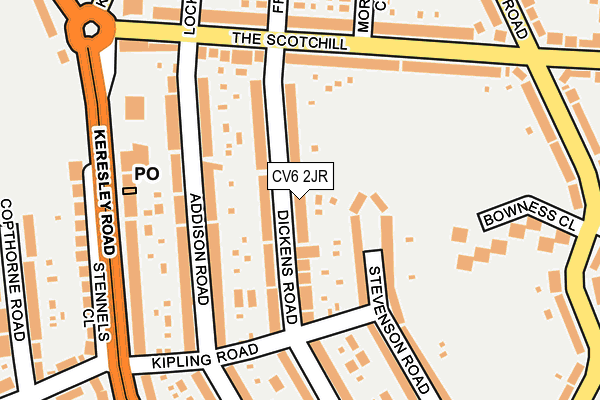 CV6 2JR map - OS OpenMap – Local (Ordnance Survey)