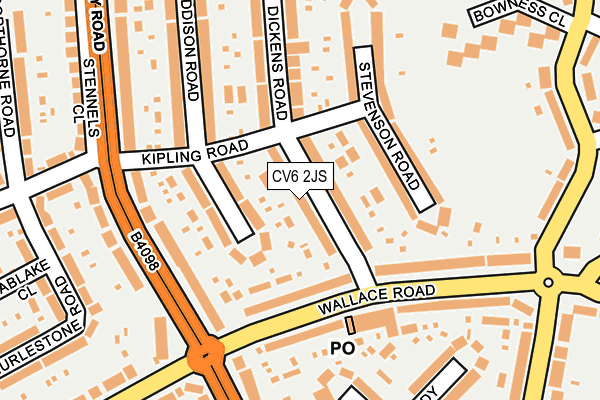 CV6 2JS map - OS OpenMap – Local (Ordnance Survey)