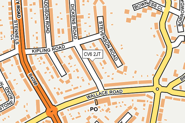 CV6 2JT map - OS OpenMap – Local (Ordnance Survey)