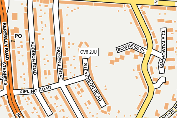 CV6 2JU map - OS OpenMap – Local (Ordnance Survey)
