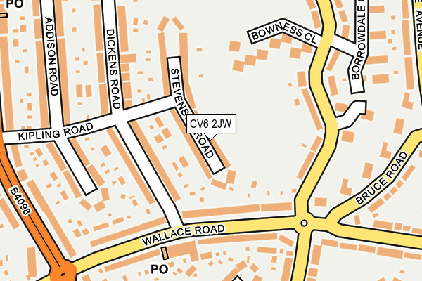 CV6 2JW map - OS OpenMap – Local (Ordnance Survey)