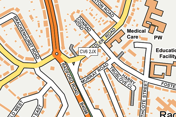 CV6 2JX map - OS OpenMap – Local (Ordnance Survey)