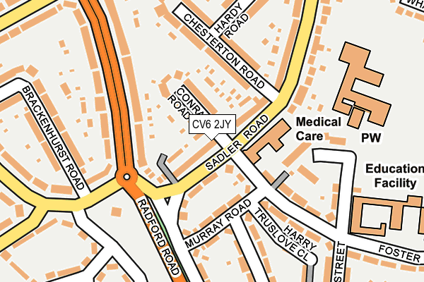 CV6 2JY map - OS OpenMap – Local (Ordnance Survey)