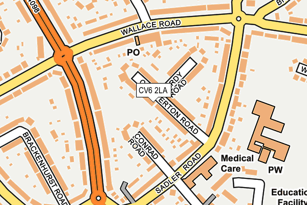 CV6 2LA map - OS OpenMap – Local (Ordnance Survey)