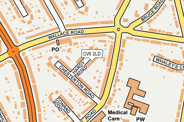CV6 2LD map - OS OpenMap – Local (Ordnance Survey)