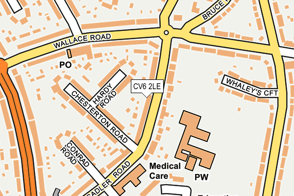 CV6 2LE map - OS OpenMap – Local (Ordnance Survey)