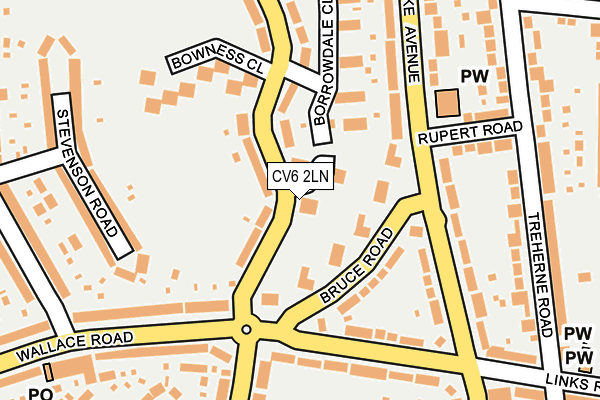 CV6 2LN map - OS OpenMap – Local (Ordnance Survey)