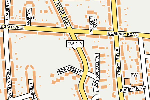 CV6 2LR map - OS OpenMap – Local (Ordnance Survey)