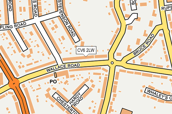 CV6 2LW map - OS OpenMap – Local (Ordnance Survey)