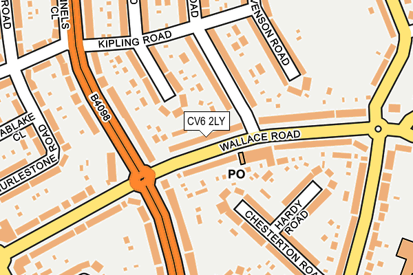 CV6 2LY map - OS OpenMap – Local (Ordnance Survey)