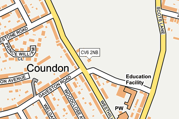 CV6 2NB map - OS OpenMap – Local (Ordnance Survey)