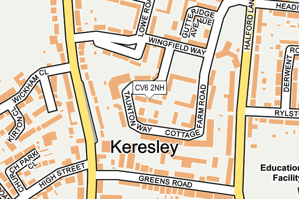 CV6 2NH map - OS OpenMap – Local (Ordnance Survey)