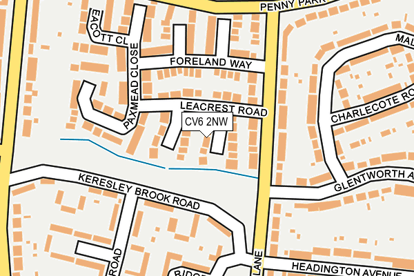 CV6 2NW map - OS OpenMap – Local (Ordnance Survey)