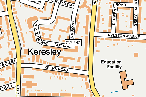 CV6 2NZ map - OS OpenMap – Local (Ordnance Survey)