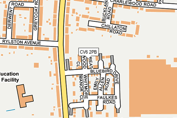 CV6 2PB map - OS OpenMap – Local (Ordnance Survey)