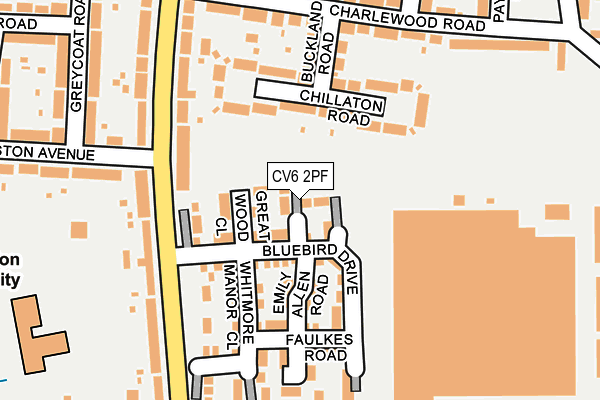 CV6 2PF map - OS OpenMap – Local (Ordnance Survey)