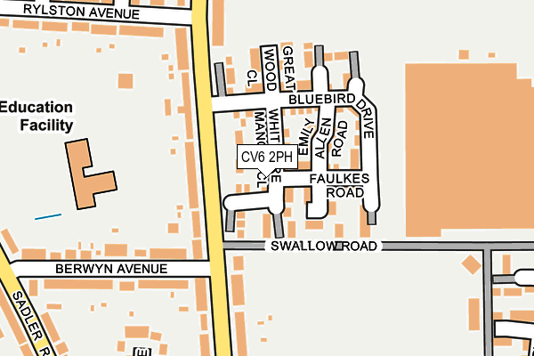 CV6 2PH map - OS OpenMap – Local (Ordnance Survey)