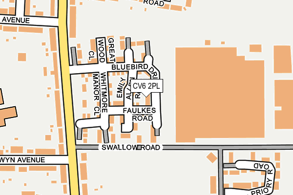 CV6 2PL map - OS OpenMap – Local (Ordnance Survey)